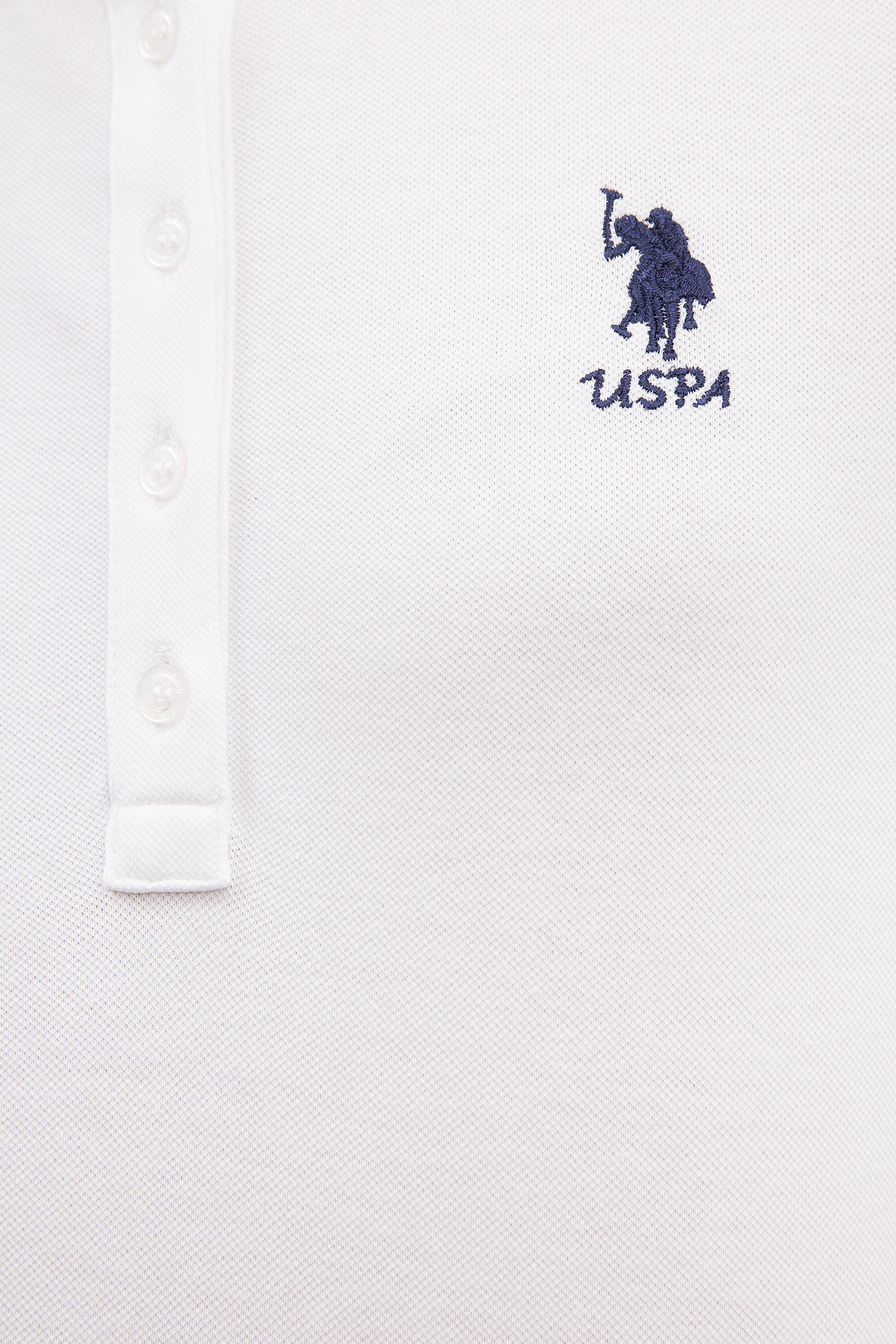Kadın Beyaz Polo Yaka T-Shirt Basic - Image 5
