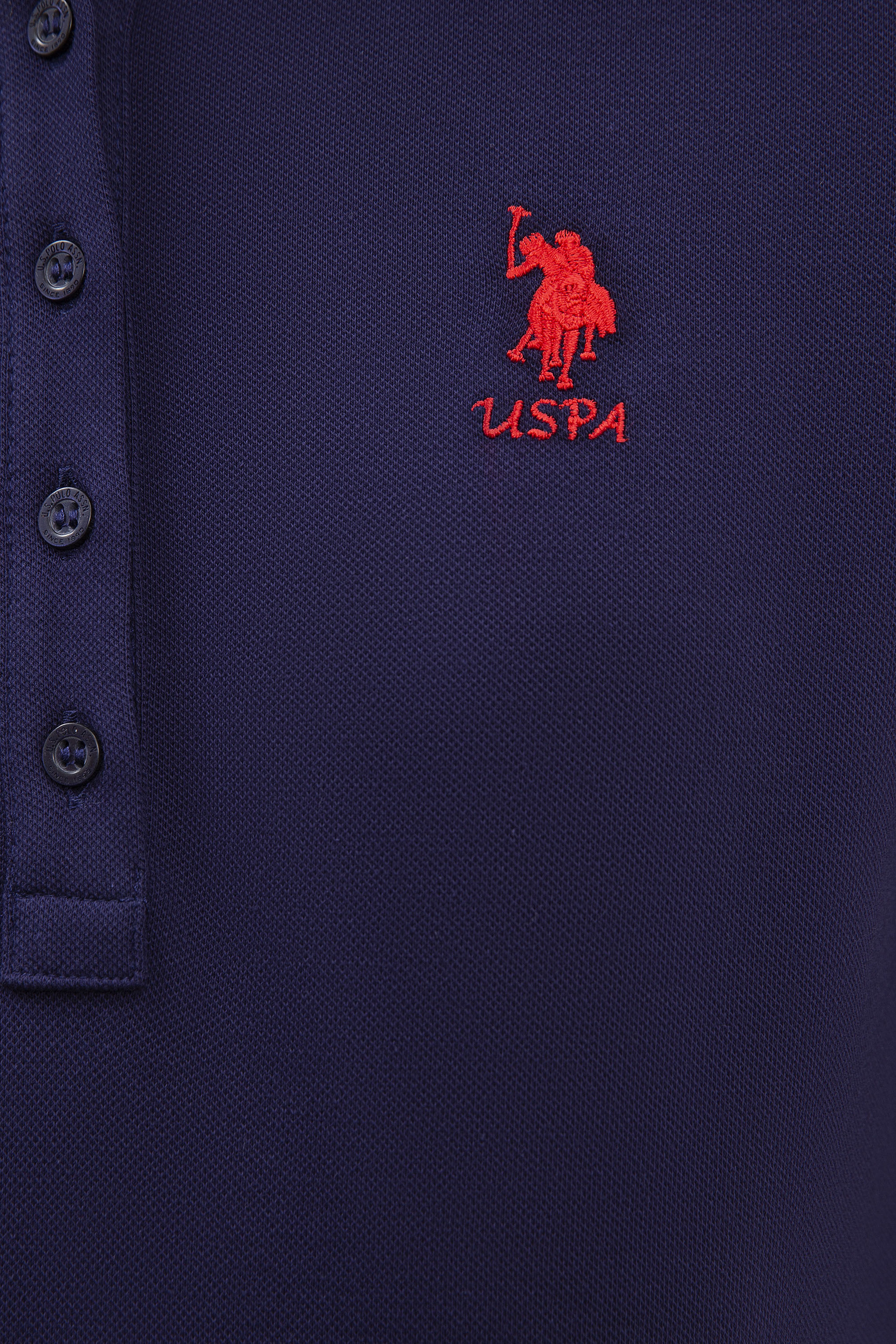 Kadın Lacivert Polo Yaka T-Shirt Basic - Image 4