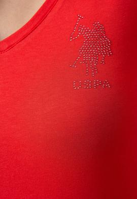 Kadın Kırmızı V - Yaka T-Shirt Basic - 50202693019