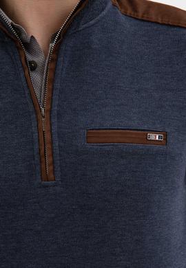 Erkek Lacivert Dik Yaka Sweatshirt - 50209208011