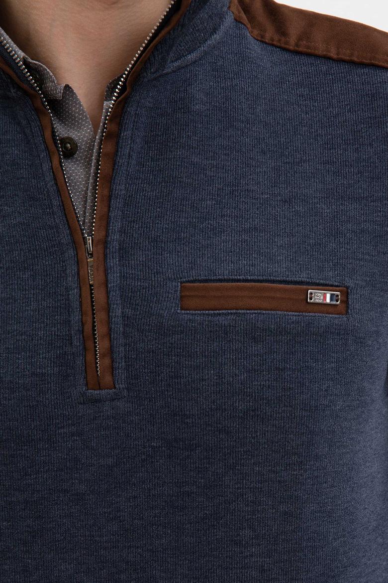 Erkek Lacivert Dik Yaka Sweatshirt - 50209208011