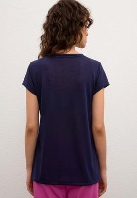 Kadın Lacivert Tişört - 50202591004