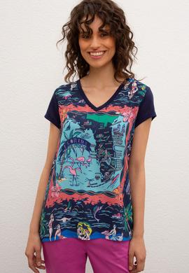 Kadın Lacivert Tişört - 50202591004