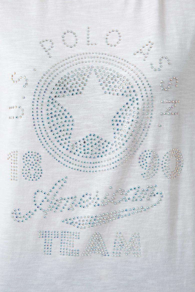 Kadın Beyaz Bisiklet Yaka T-Shirt - 50202606003