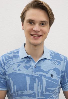 Erkek Açık İndigo Polo Yaka T-Shirt - 50203005021