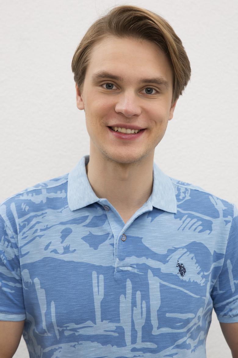 Erkek Açık İndigo Polo Yaka T-Shirt - 50203005021