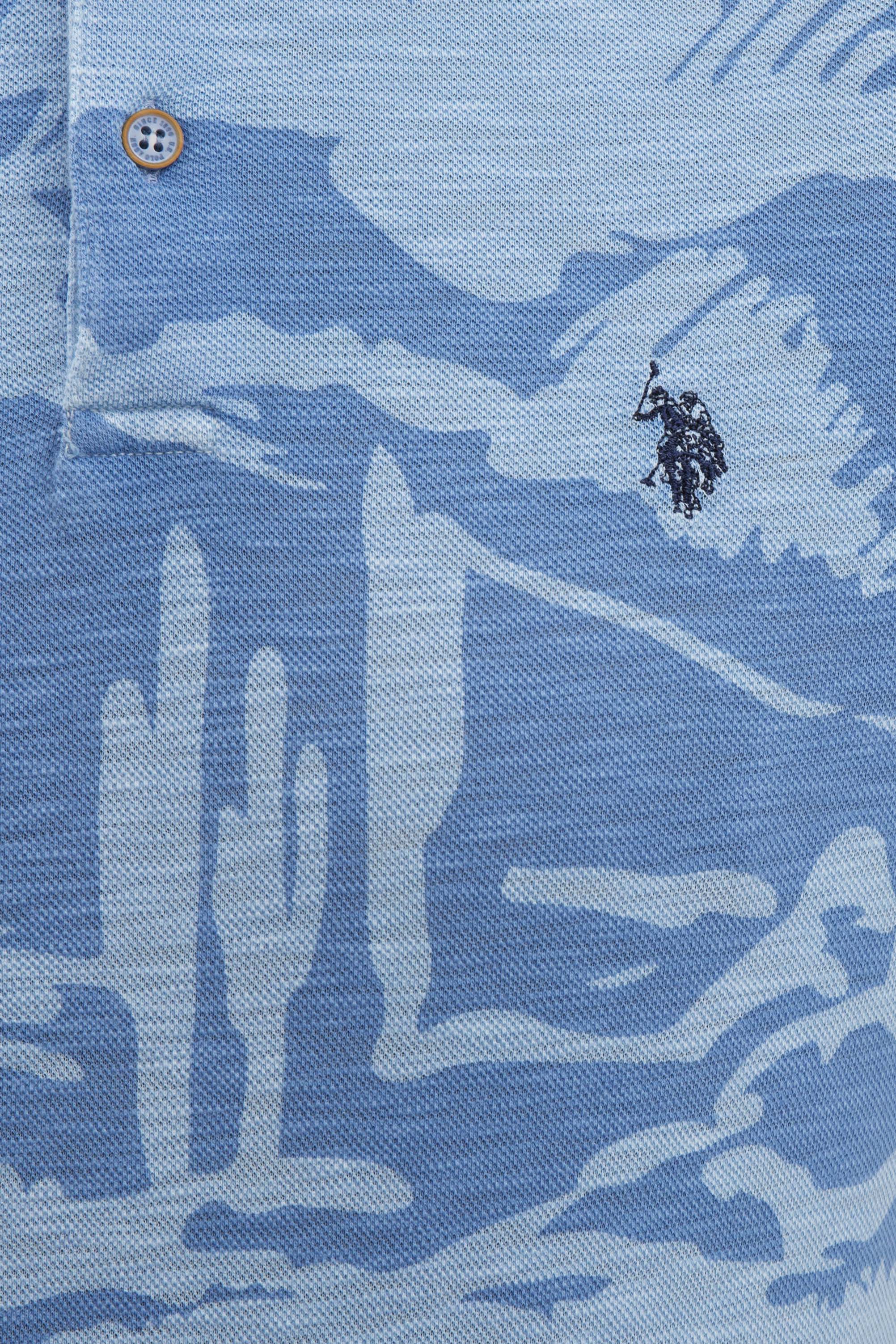 Erkek Açık İndigo Polo Yaka T-Shirt