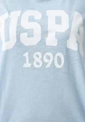 Kadın Mavi Bisiklet Yaka T-Shirt - 50204160088