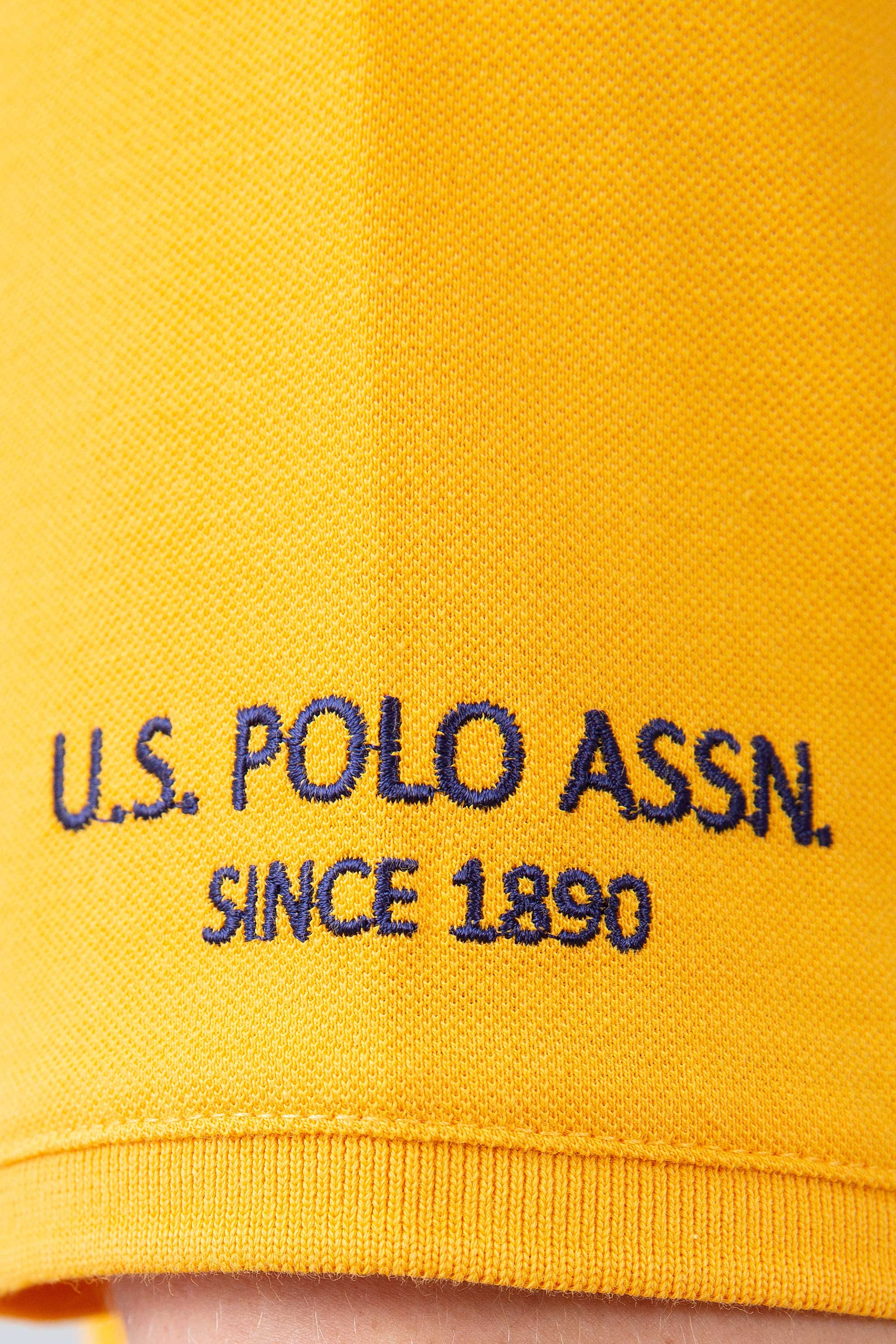 Erkek Koyu Sarı  Polo Yaka T-Shirt Basic - Image 5