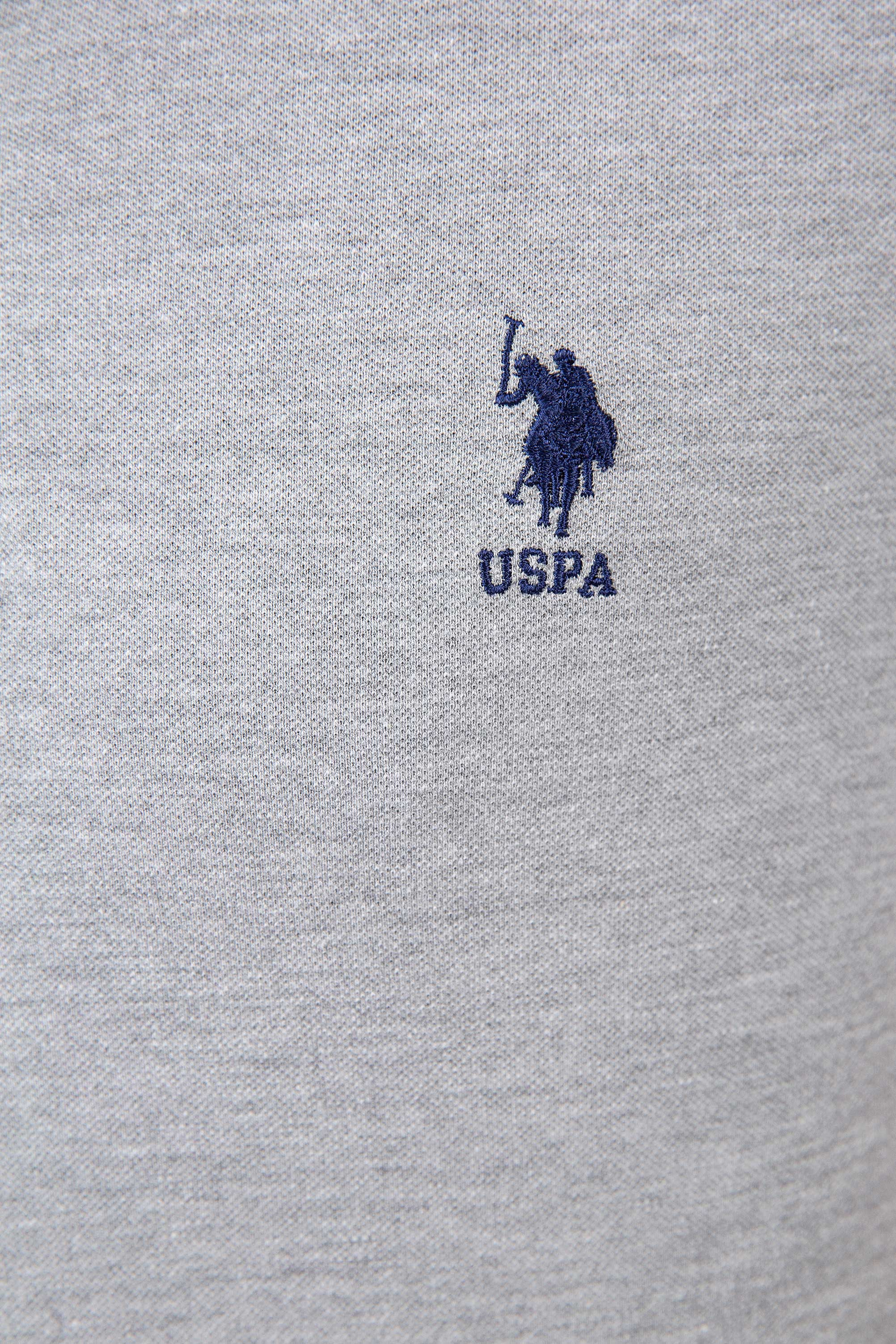 Erkek Gri Melanj Polo Yaka T-Shirt - Image 5