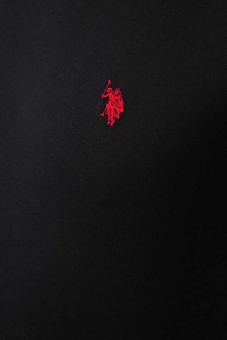 Erkek Siyah Bisiklet Yaka T-Shirt Basic - 50206185021