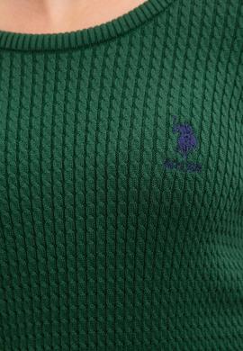 Kadın Yeşil Triko Kazak Basic - 50206419060