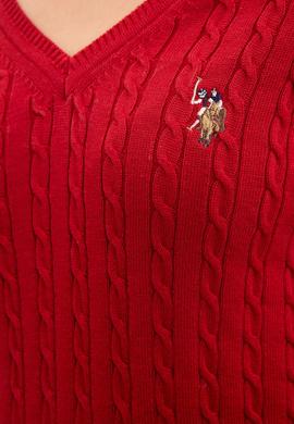 Kadın Kırmızı Triko Kazak Basic - 50206451018