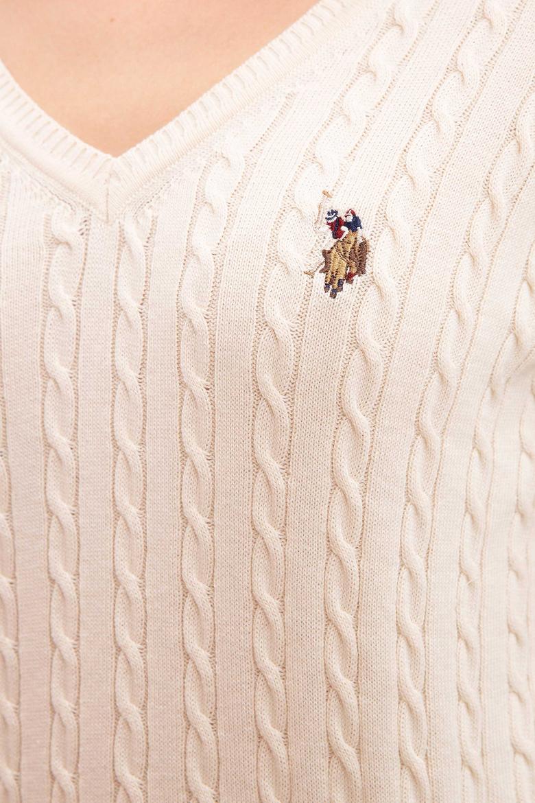 Kadın Beyaz Triko Kazak Basic - 50206451037