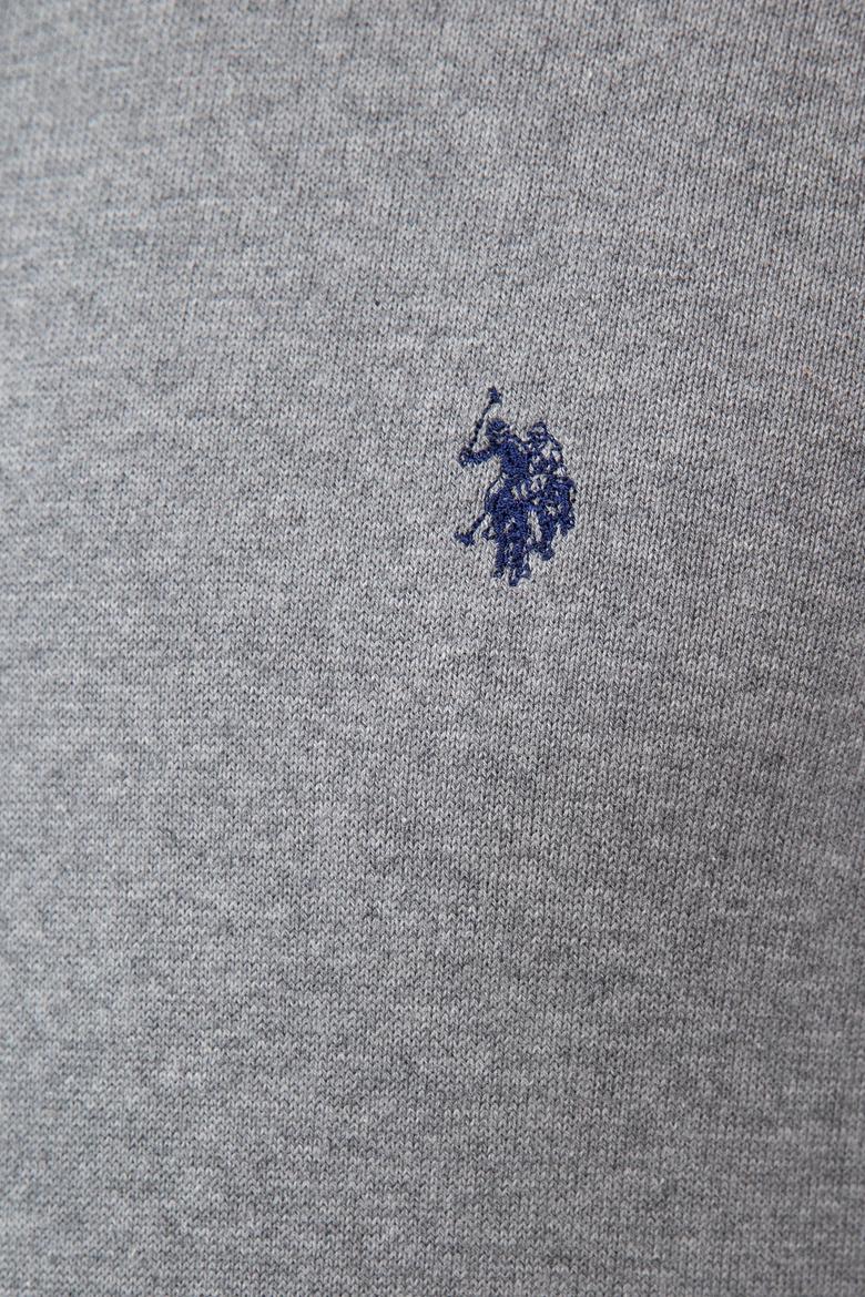 Erkek Gri Melanj Bisiklet Yaka Triko Kazak Basic - 50211240034