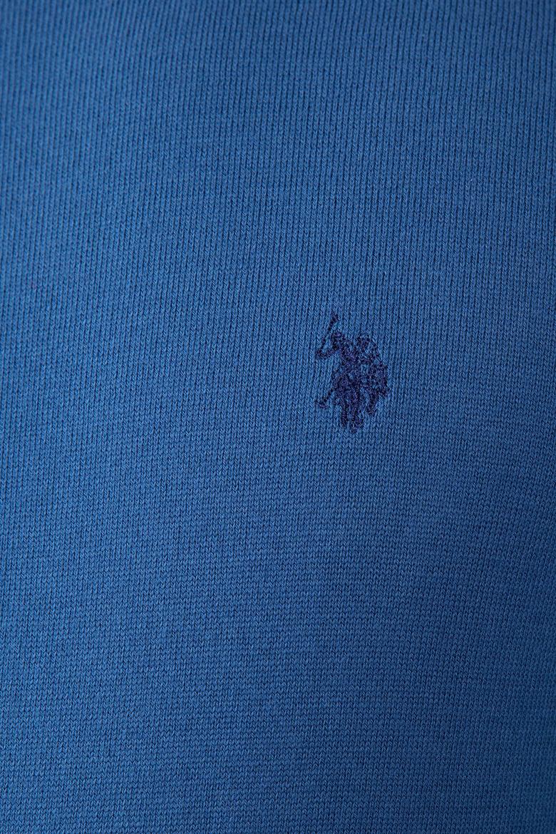 Erkek İndigo Bisiklet Yaka Triko Kazak Basic - 50211240025