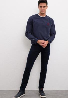 Erkek Lacivert Bisiklet Yaka Sweatshirt Basic - 50207317026