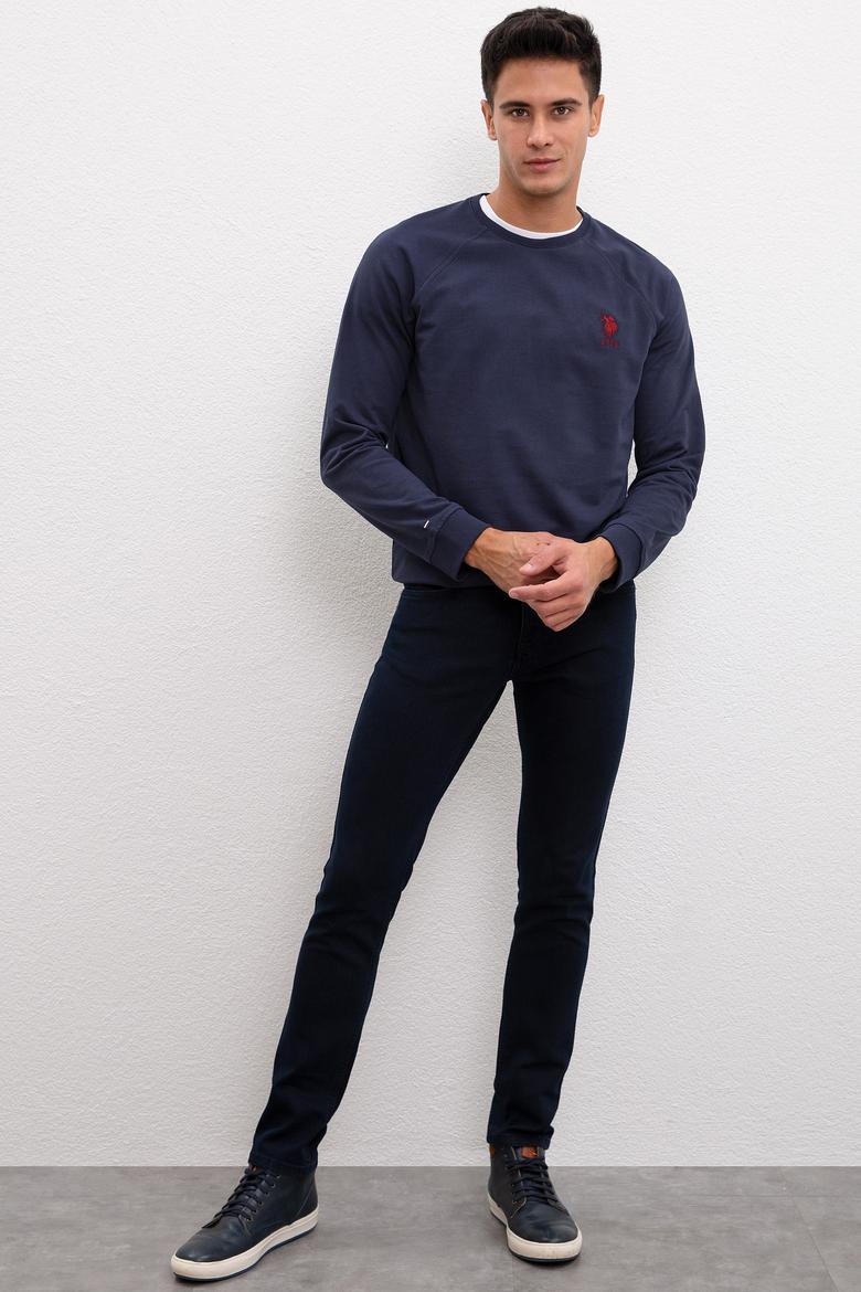 Erkek Lacivert Bisiklet Yaka Sweatshirt Basic - 50207317026