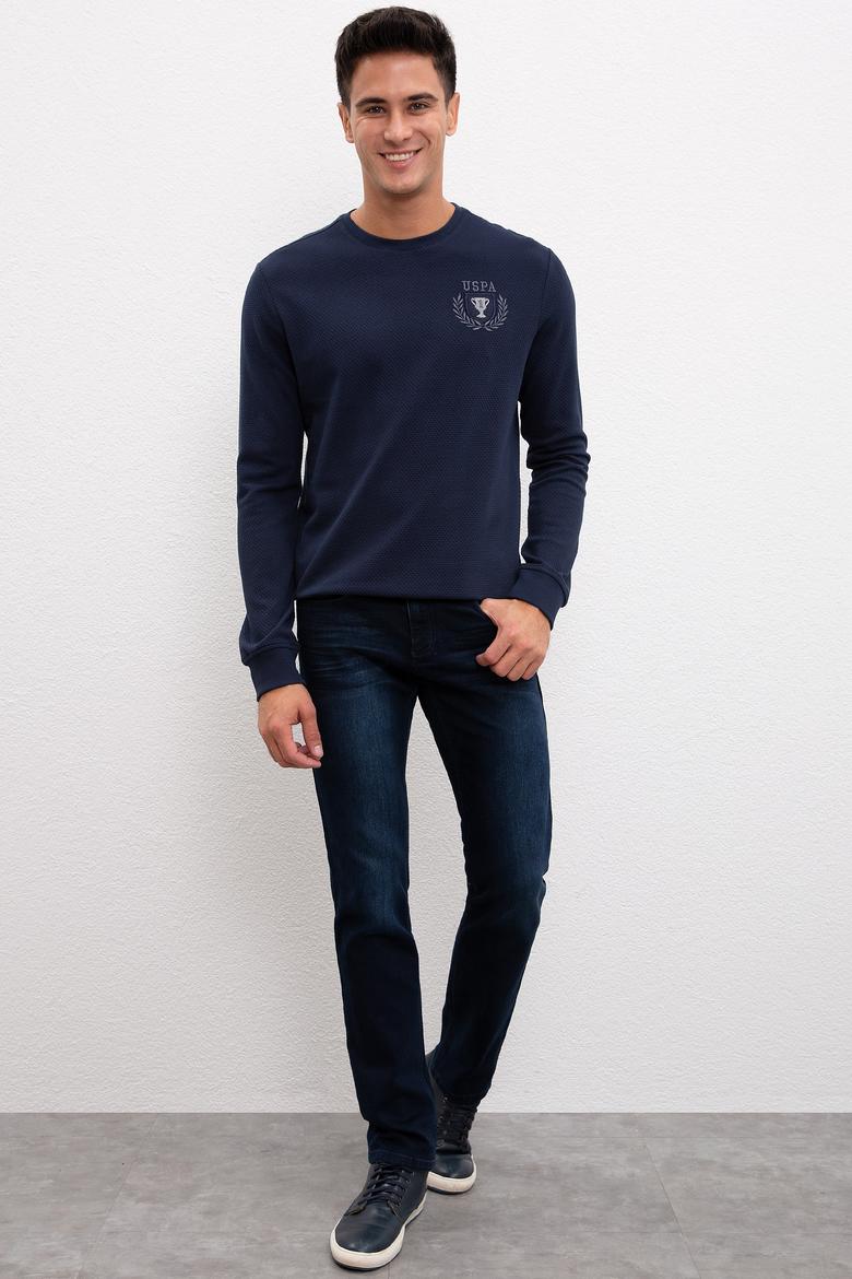 Erkek Lacivert Bisiklet Yaka Sweatshirt - 50207617006