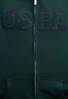 Erkek Koyu Yeşil Kapüşonlu Fermuarlı Sweatshirt - 50207307015