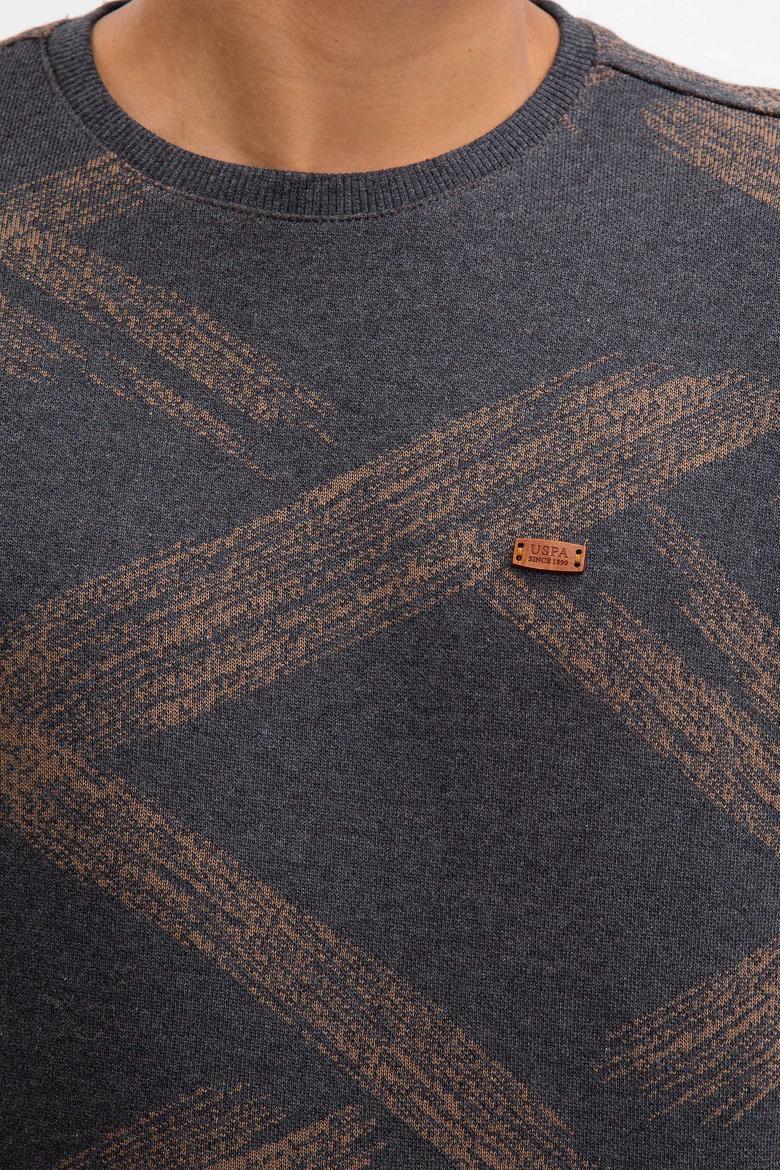 Erkek Antrasit Bisiklet Yaka Sweatshirt - 50207498012