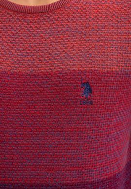 Erkek Kırmızı Bisiklet Yaka Triko Kazak - 50207644015