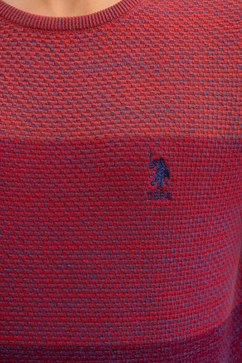 Erkek Kırmızı Bisiklet Yaka Triko Kazak - 50207644015