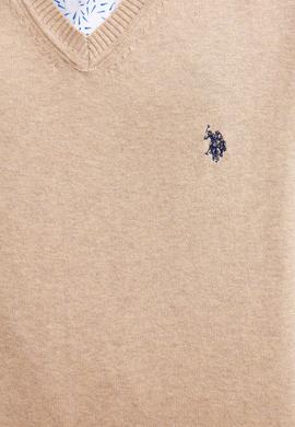 Erkek Kum Melanj V-Yaka Triko Kazak Basic - 50211249048