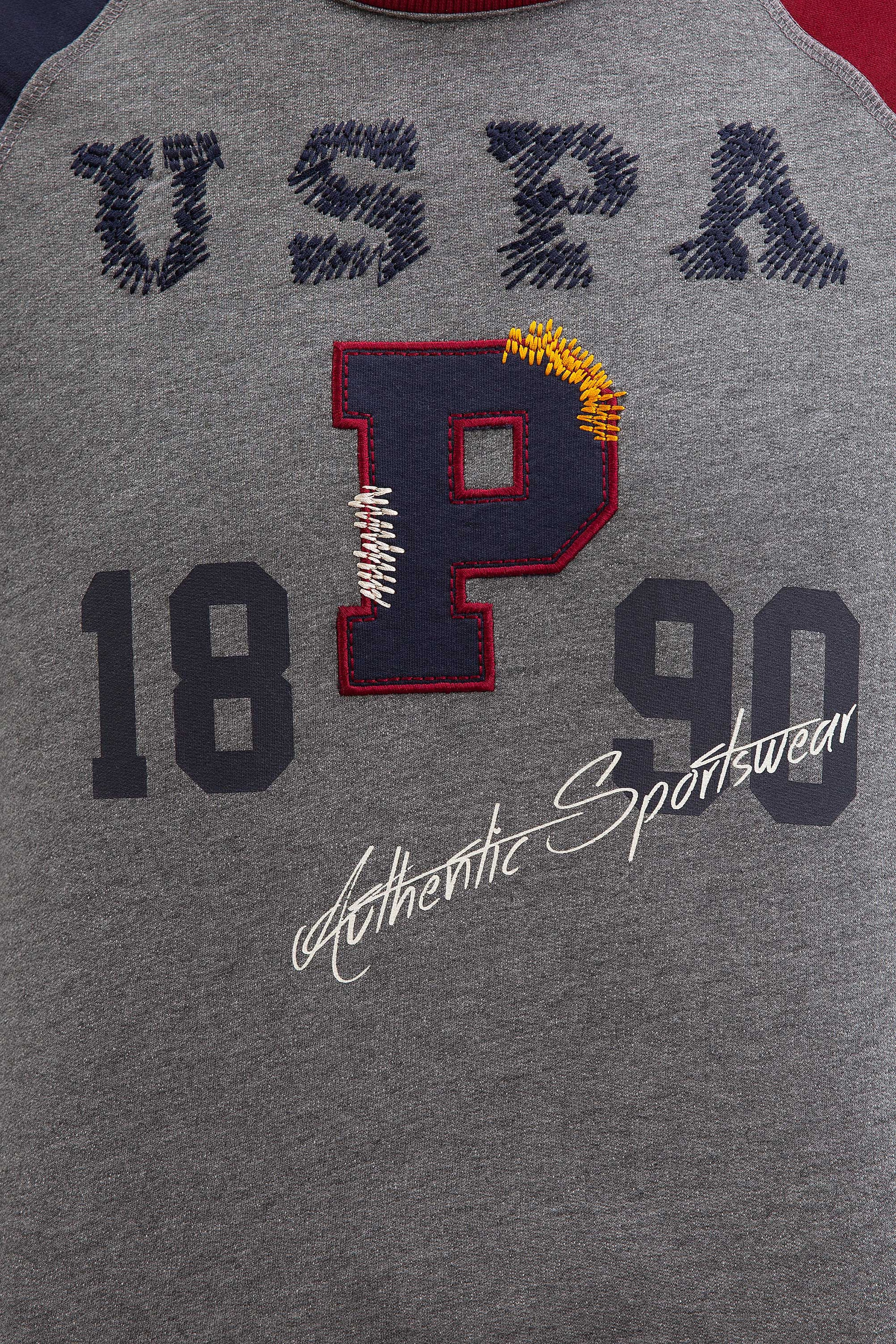 Erkek Antrasit Melanj Bisiklet Yaka Sweatshirt - Image 5