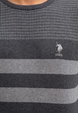 Erkek Gri Melanj Bisiklet Yaka Triko Kazak - 50205674001