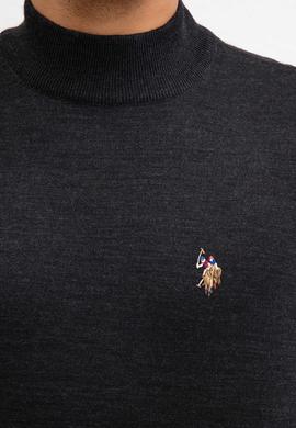 Erkek Antrasit Balıkçı Yaka Triko Kazak Basic - 50206684027