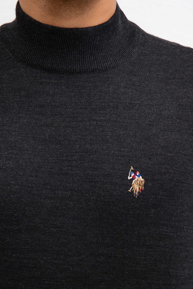 Erkek Antrasit Balıkçı Yaka Triko Kazak Basic - 50206684027