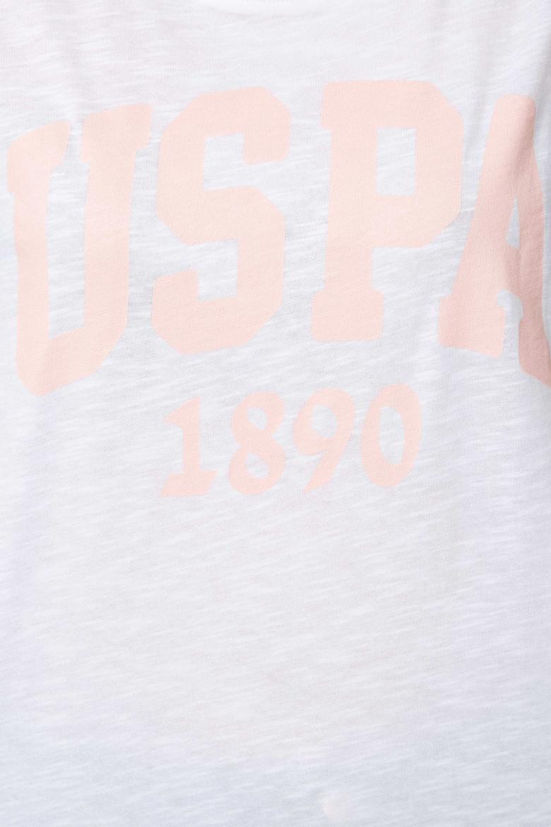 Kadın Beyaz Bisiklet Yaka T-Shirt - 50204160012