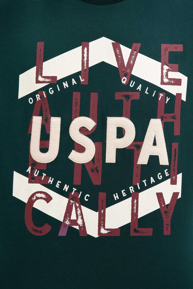 Erkek Koyu Yeşil Bisiklet Yaka Sweatshirt - 50207482019