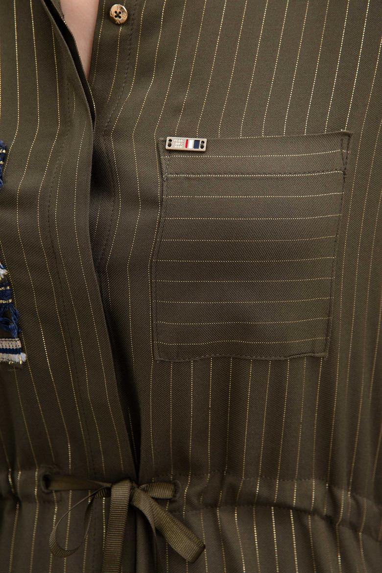 Kadın Yeşil Dokuma Elbise - 50207465020