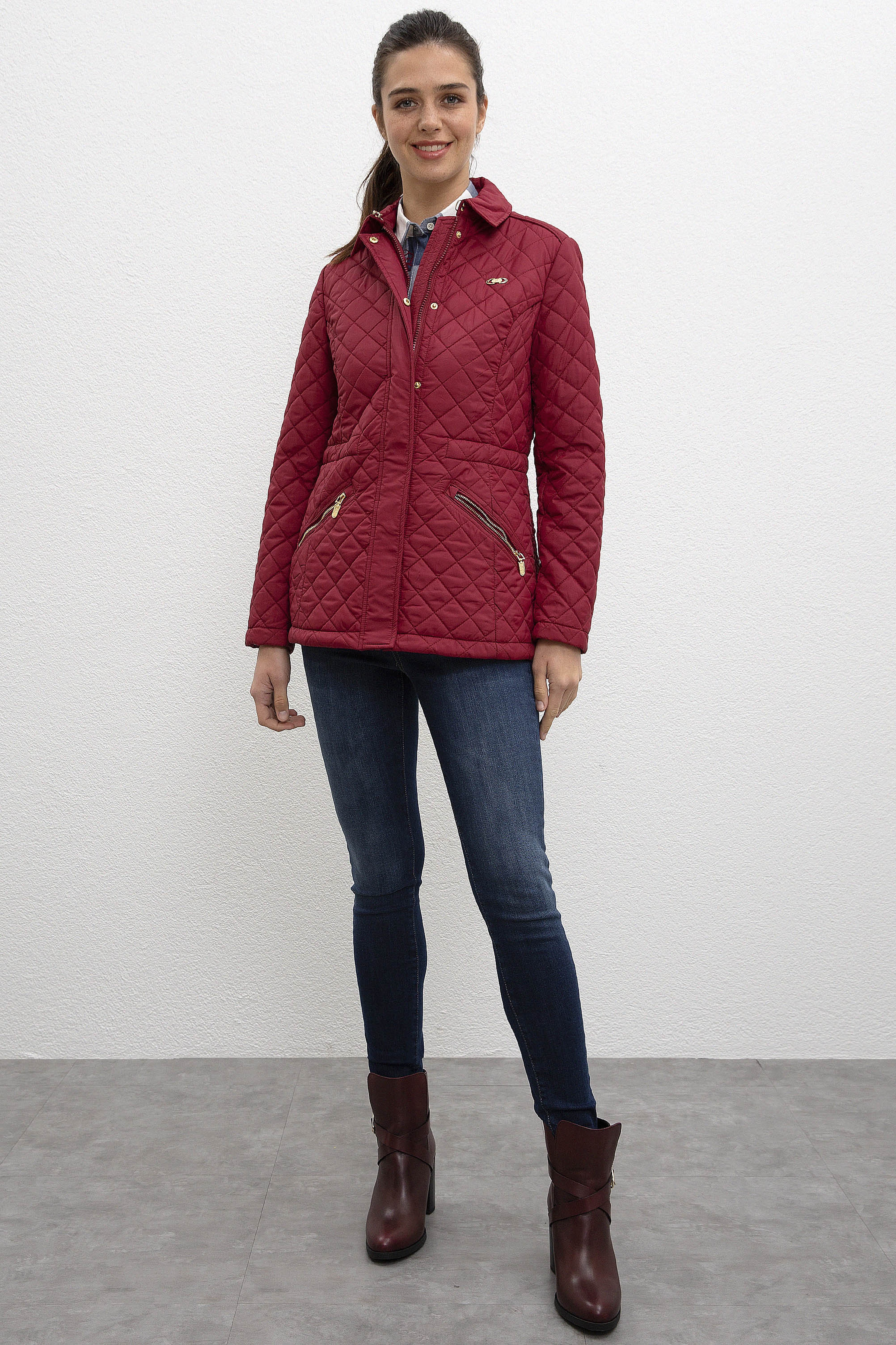 Kadın Bordo Kaban - Image 5