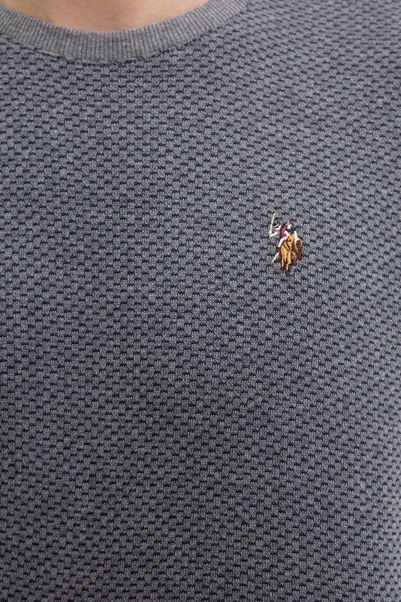 Erkek Gri Bisiklet Yaka Sweatshirt - 50207500028