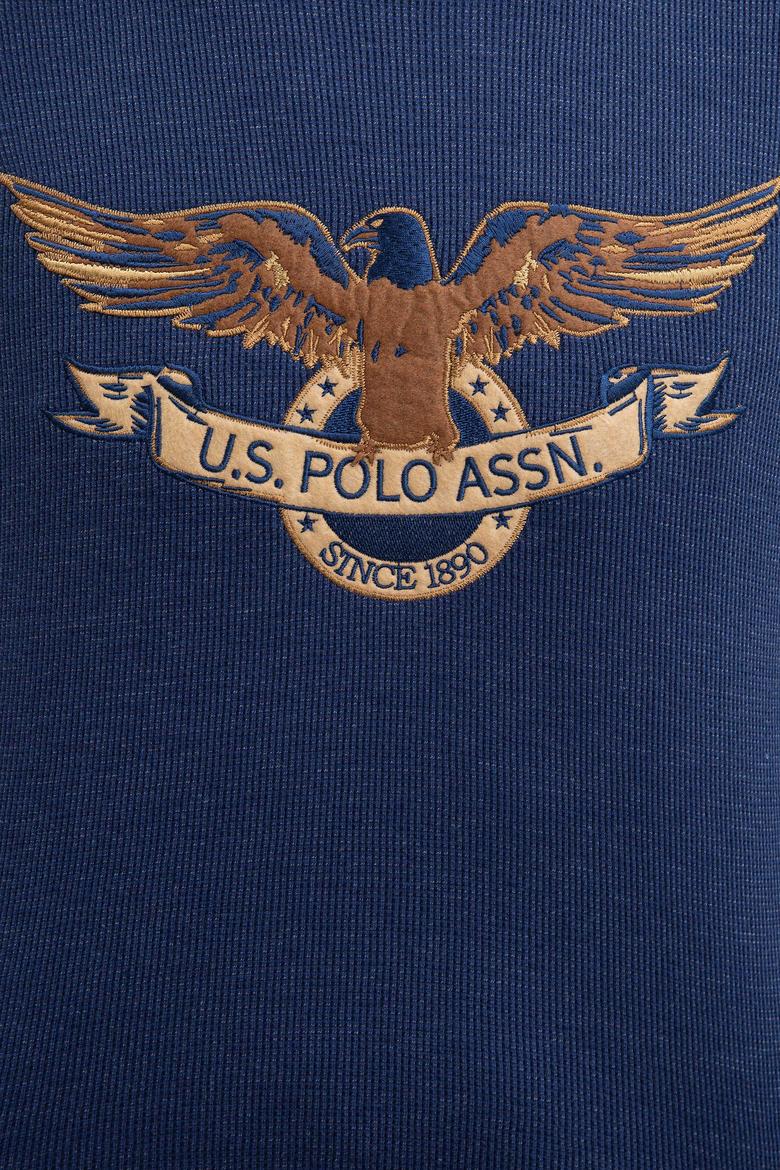 Erkek Açık Lacivert Bisiklet Yaka Sweatshirt - 50207608016