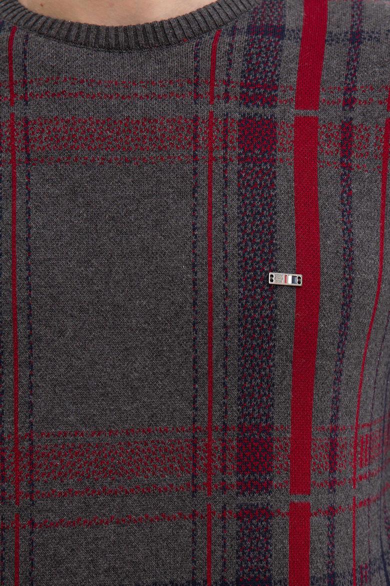 Erkek Antrasit Melanj Bisiklet Yaka Triko Kazak - 50207707019