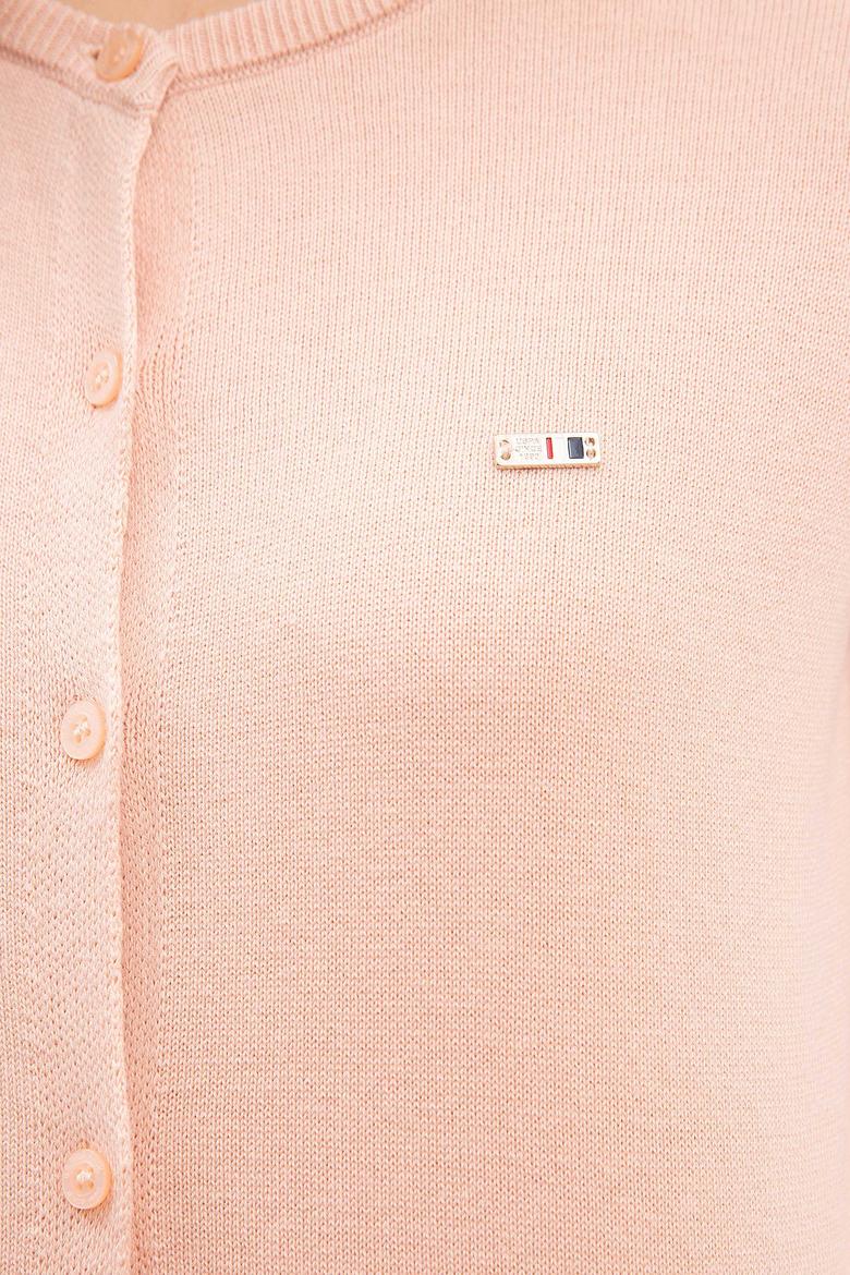 Kadın Pembe Triko Hırka Basic - 50206446075