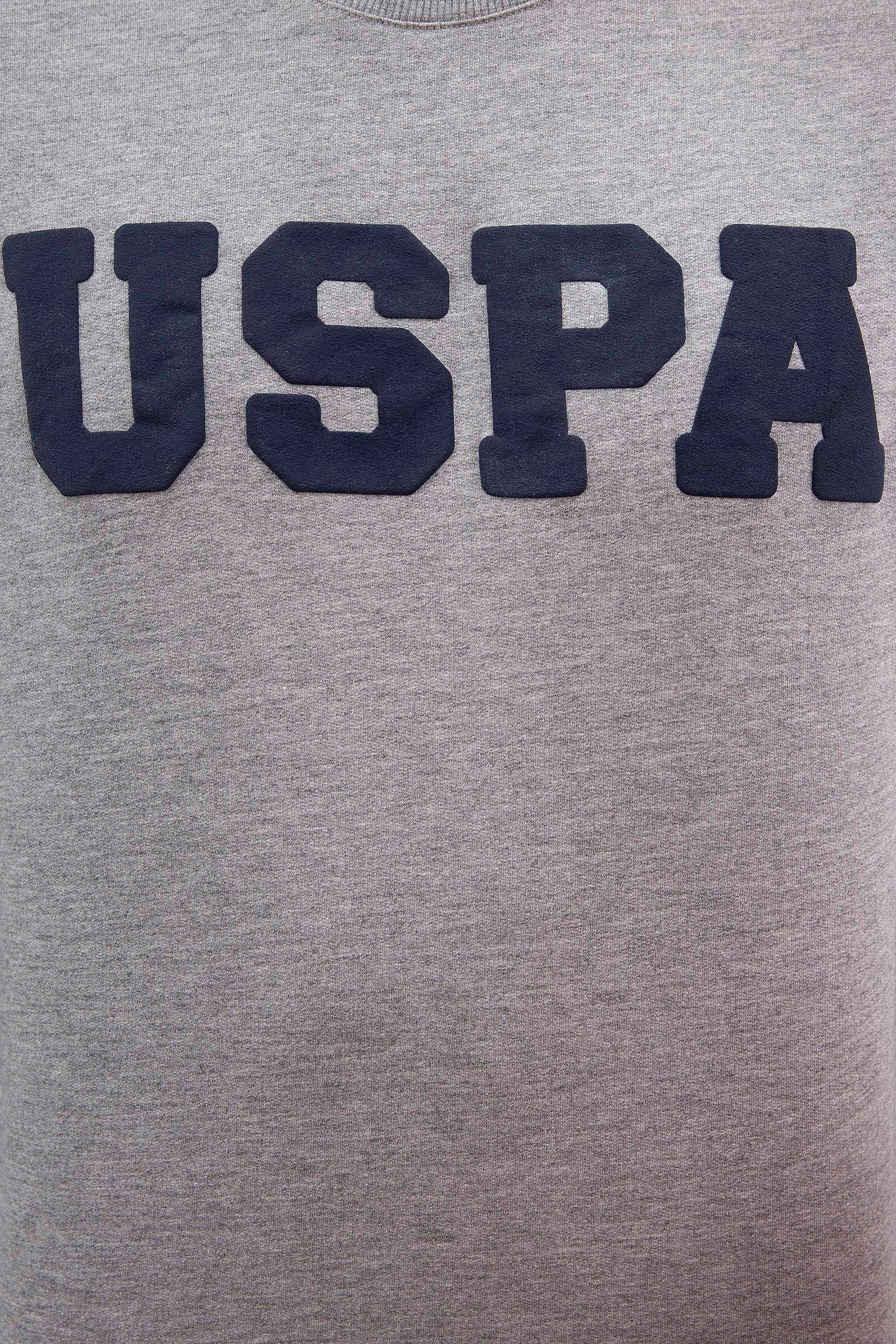 Erkek Gri Melanj Bisiklet Yaka Sweatshirt Basic