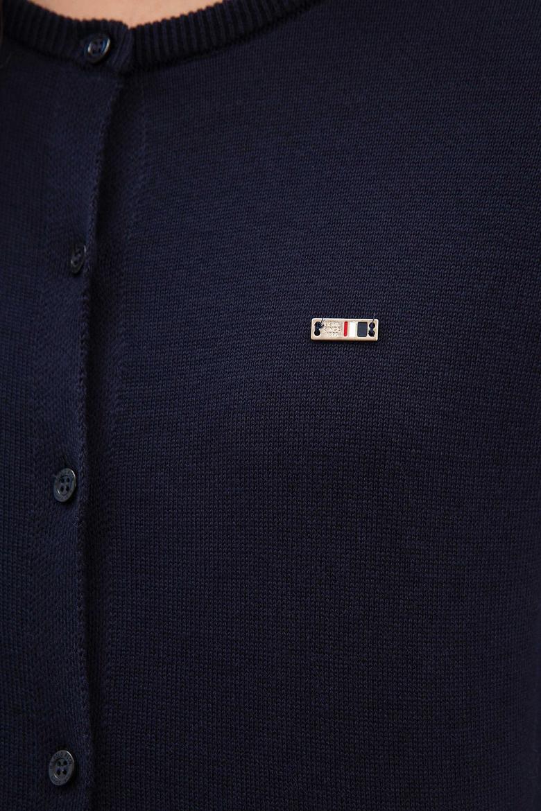 Kadın Lacivert Basic Triko Hırka - 50206446043