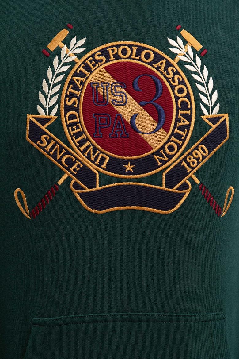 Erkek Koyu Yeşil Kapüşonlu Sweatshirt - 50207549011