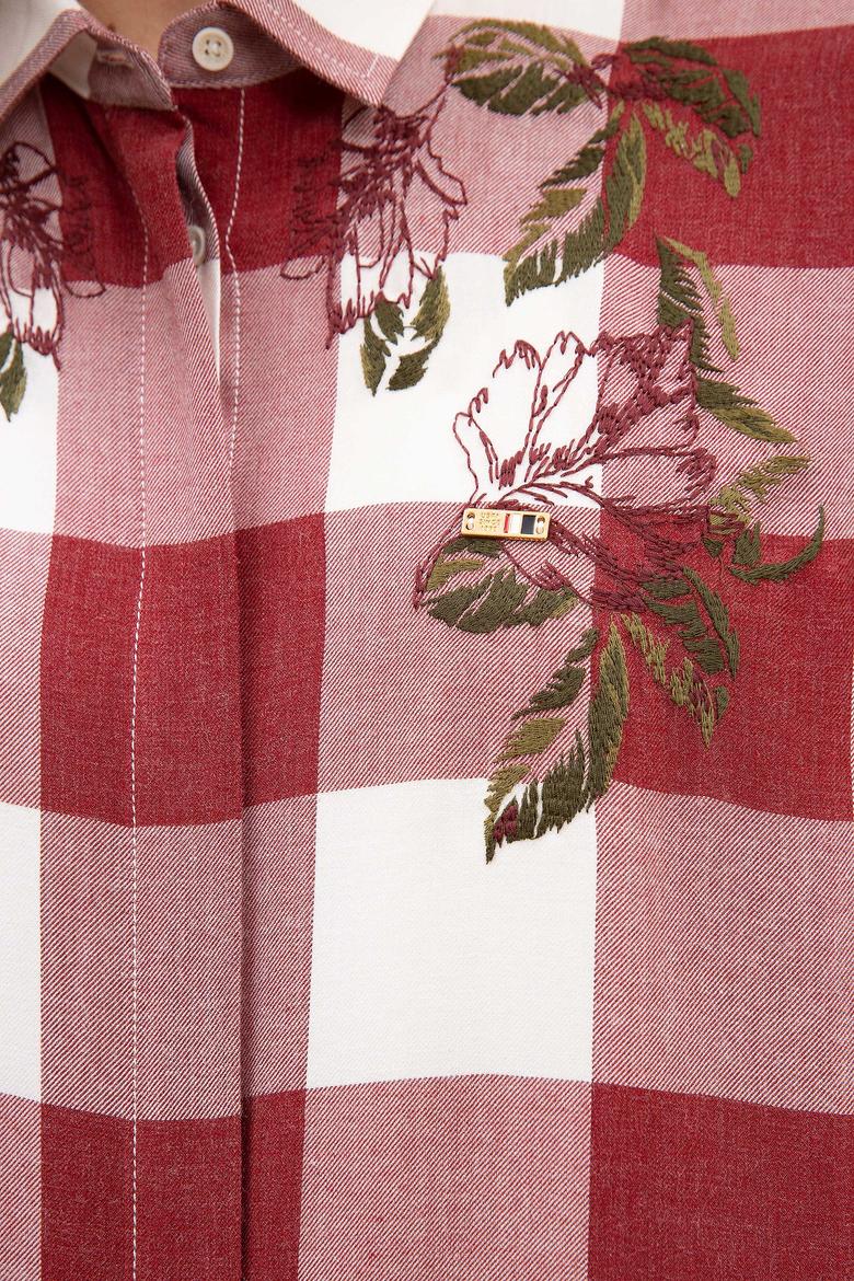 Kadın Bordo Uzun Kollu Gömlek - 50207183010