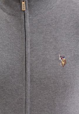 Erkek Gri Melanj  Triko Hırka Basic - 50207712043