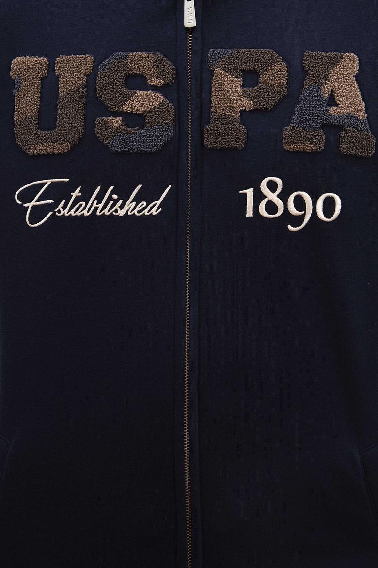 Erkek Lacivert Kapüşonlu Fermuarlı Sweatshirt - 50207620021