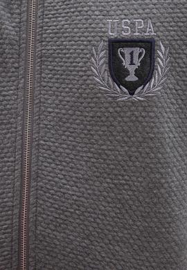 Erkek Antrasit Melanj Kapüşonlu Fermuarlı Sweatshirt - 50207890001