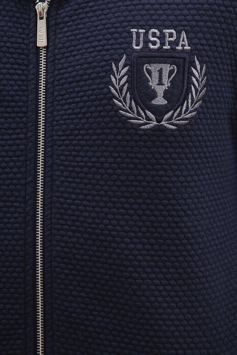 Erkek Lacivert Kapüşonlu Fermuarlı Sweatshirt - 50207890011