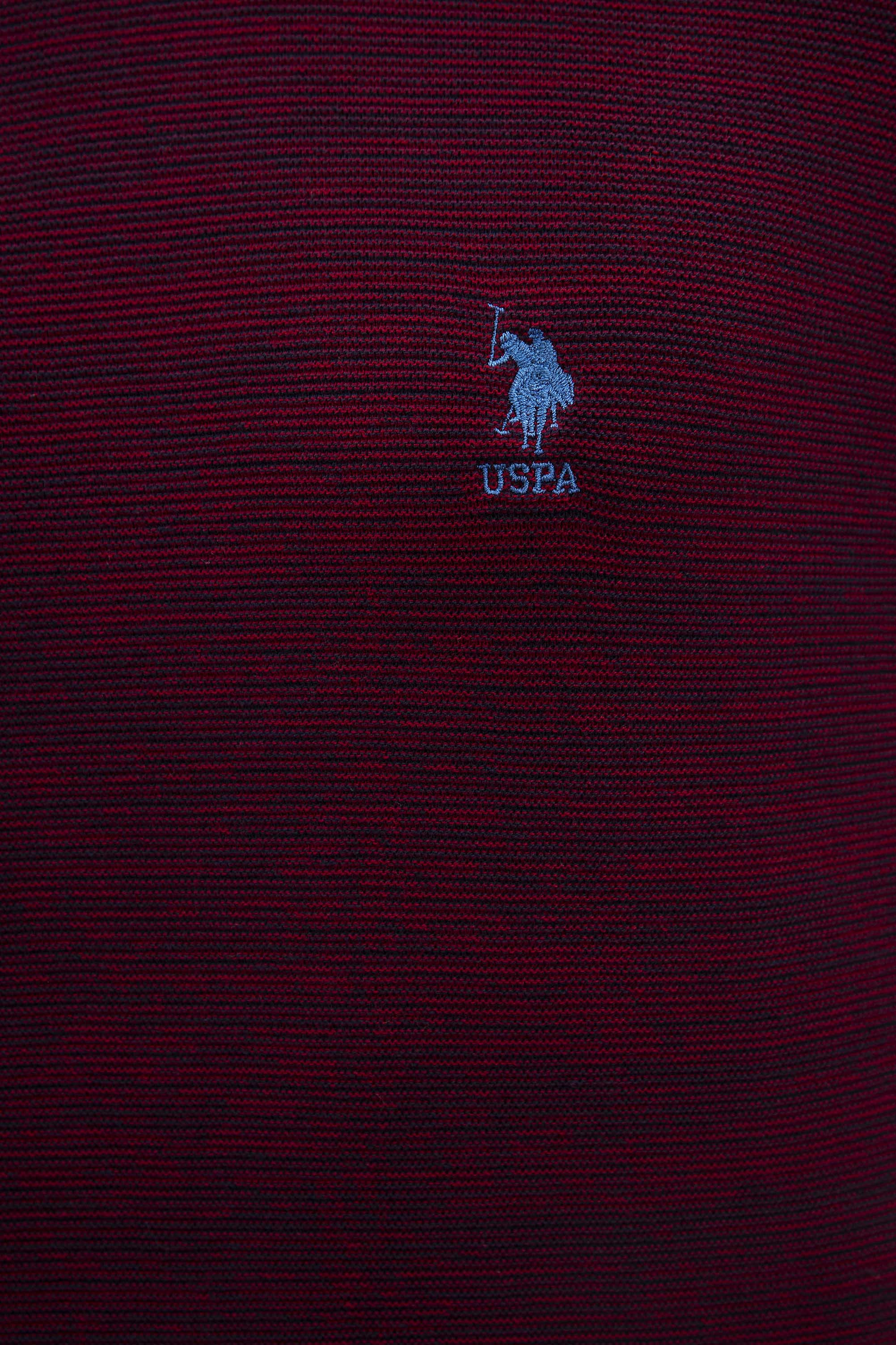 Erkek Bordo Bisiklet Yaka Triko Kazak - Image 4