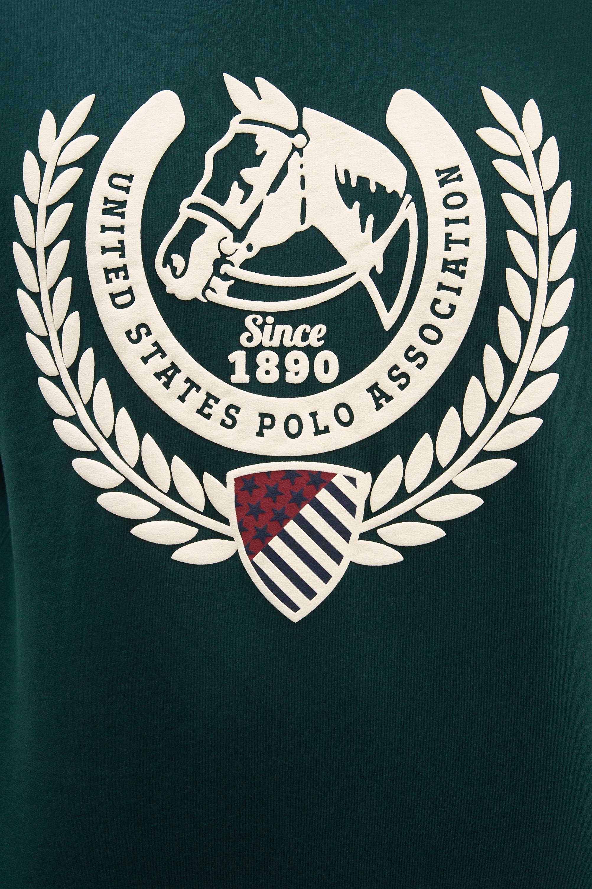 Erkek Koyu Yeşil Bisiklet Yaka Sweatshirt